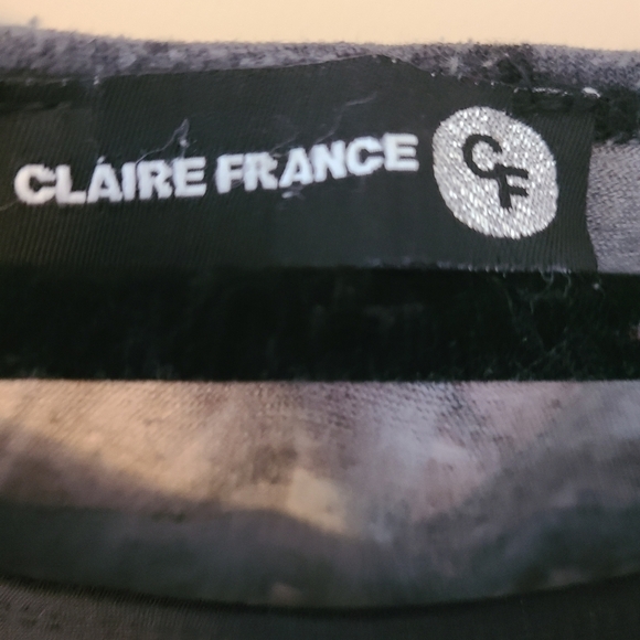 CLAIRE FRANCE Long Sleeve Flowy Brown & Black Tunic Top Size 2XL - Picture 4 of 4